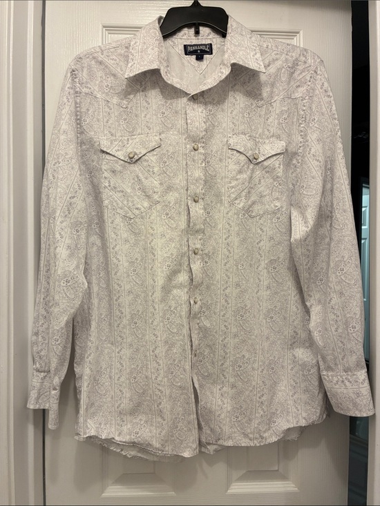 Panhandle Slim Other - Panhandle Men's Cream Paisley Pearl Snap Western Shirt